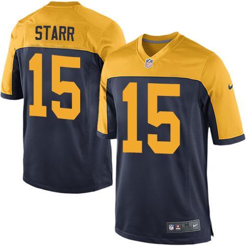 Nike Packers #15 Bart Starr Navy Blue Alternate Youth Stitched NFL New Elite Jersey